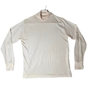 Thermasilk Terramar Womens 100% Silk Base Layer Top Ivory Long Sleeve Turtleneck